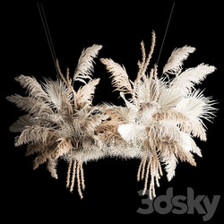 Installation and suspension for a solemn decoration from white decor from dried flowers pampas grass branches dry reeds wedding bouquet 257. 3D Models 