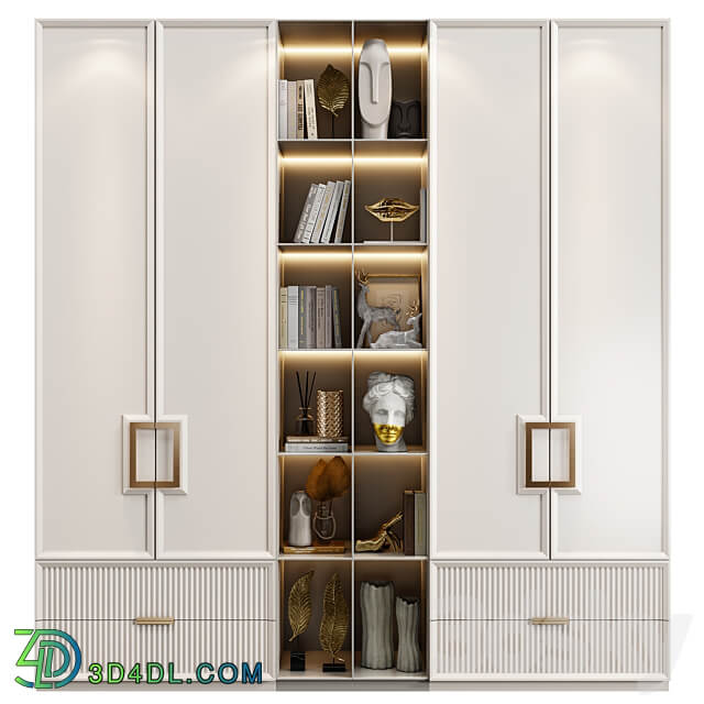 Neoclassical wardrobe 16 Wardrobe Display cabinets 3D Models