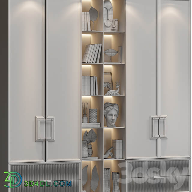 Neoclassical wardrobe 16 Wardrobe Display cabinets 3D Models