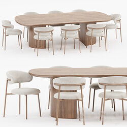 Dining set 05 Table Chair 3D Models 