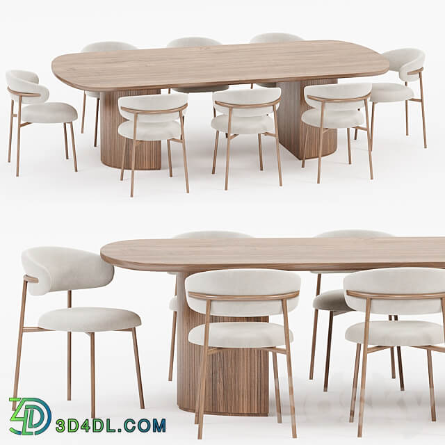 Dining set 05 Table Chair 3D Models