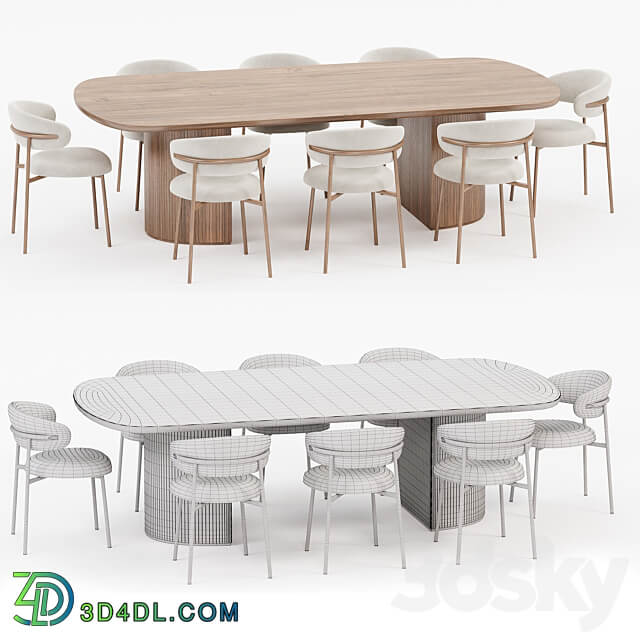 Dining set 05 Table Chair 3D Models