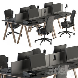 Employee Set Office Furniture 346 3D Models 