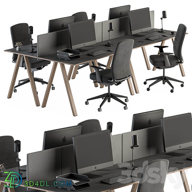 Employee Set Office Furniture 346 3D Models