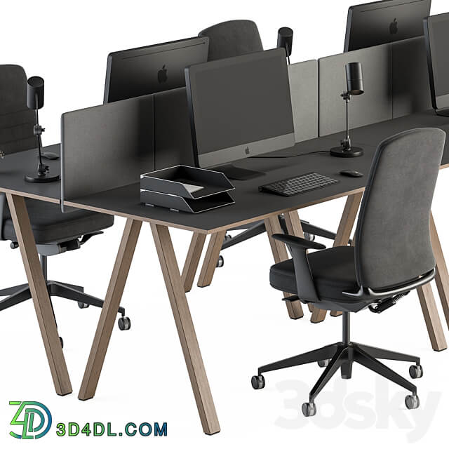 Employee Set Office Furniture 346 3D Models