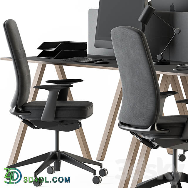 Employee Set Office Furniture 346 3D Models