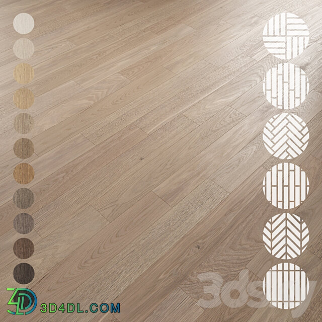 Oak Flooring Set 022 3D Models