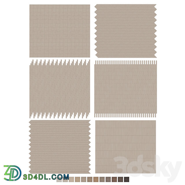 Oak Flooring Set 022 3D Models