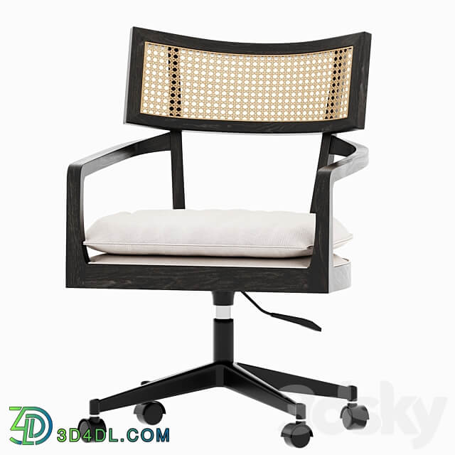 Libby Cane Desk Chair and Madison Glass table 3D Models