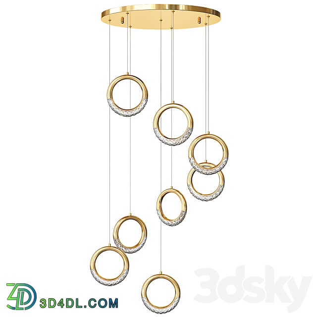 Luxury Ring Led Chandelier Pendant light 3D Models