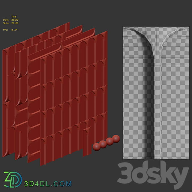 Arc Acoustic Wall Panel by Stone 3D Models