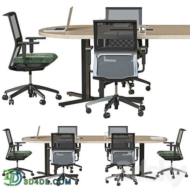 oval conference table 3D Models