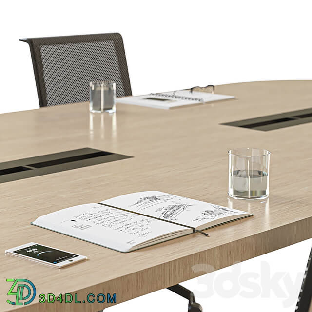 oval conference table 3D Models