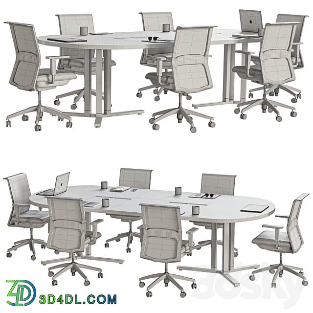 oval conference table 3D Models