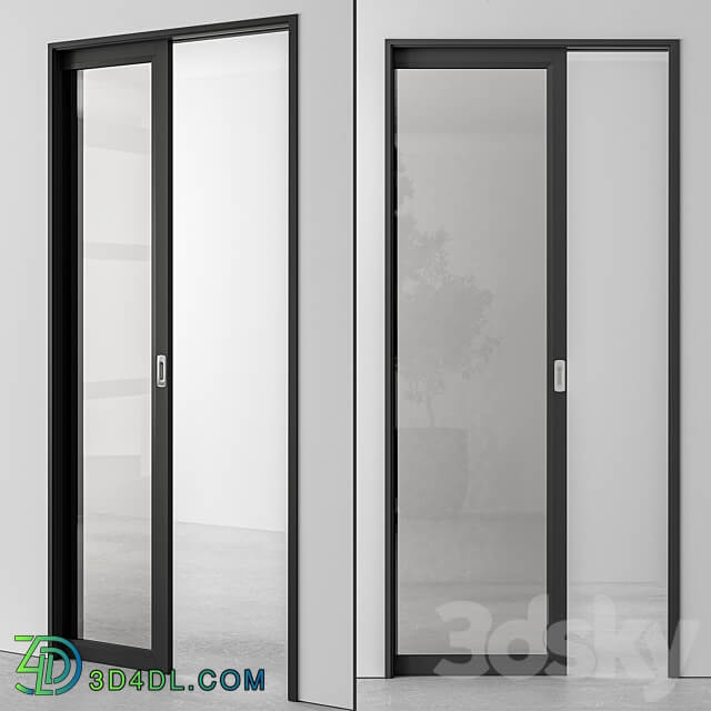 Glass Pocket Door Set 51 3D Models