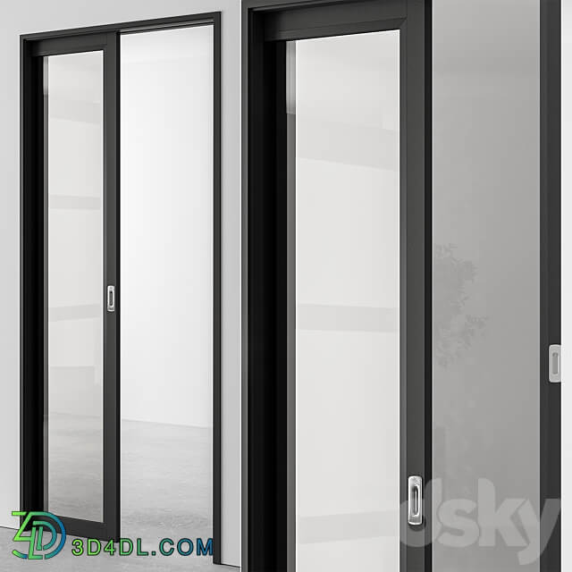 Glass Pocket Door Set 51 3D Models