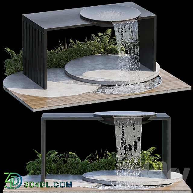 Landscape Furniture with Fountain Architect Element 09 Other 3D Models