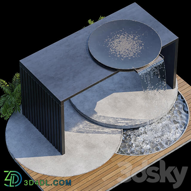 Landscape Furniture with Fountain Architect Element 09 Other 3D Models