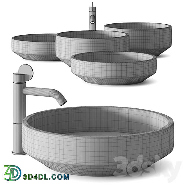 Agape Cenote Washbasins Lemon Taps 3D Models