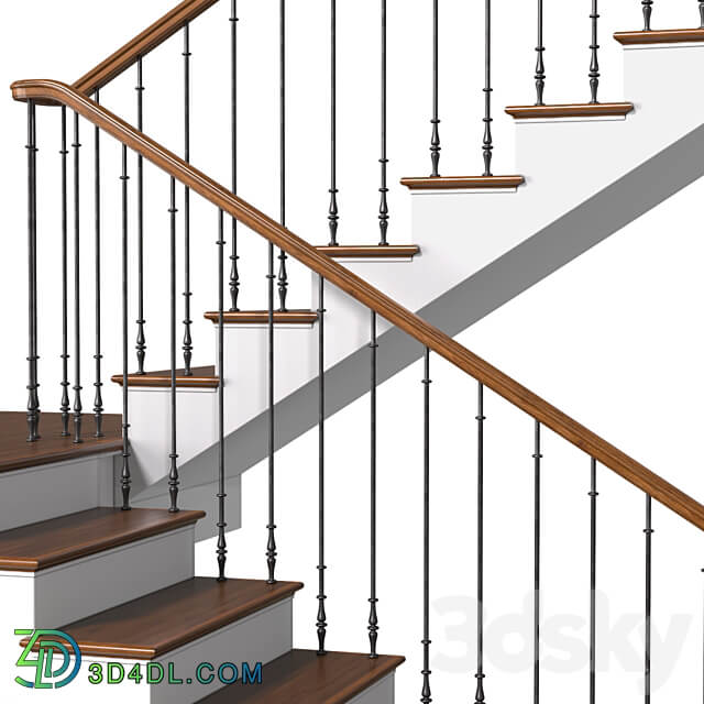 Modern Staircase in a classic style.Classic Modern Art Deco interior Stair 3D Models