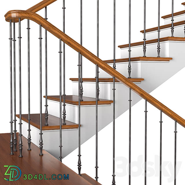 Modern Staircase in a classic style.Classic Modern Art Deco interior Stair 3D Models