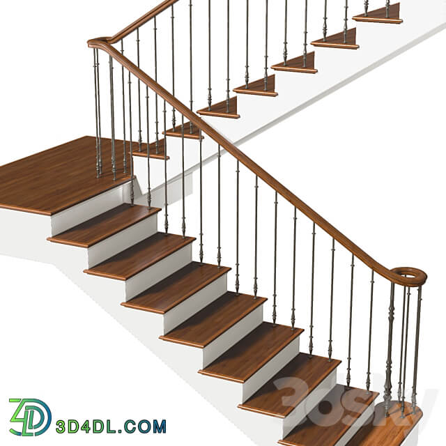 Modern Staircase in a classic style.Classic Modern Art Deco interior Stair 3D Models