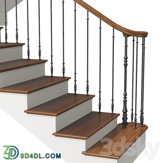 Modern Staircase in a classic style.Classic Modern Art Deco interior Stair 3D Models