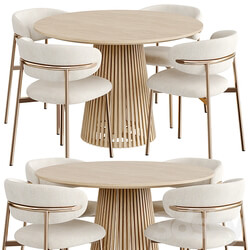 Dinning Set 75 Table Chair 3D Models 