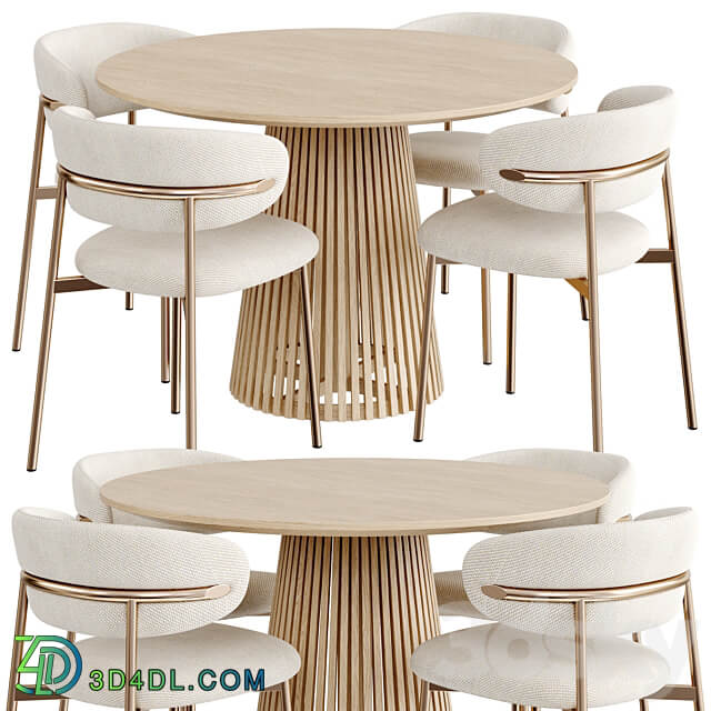 Dinning Set 75 Table Chair 3D Models