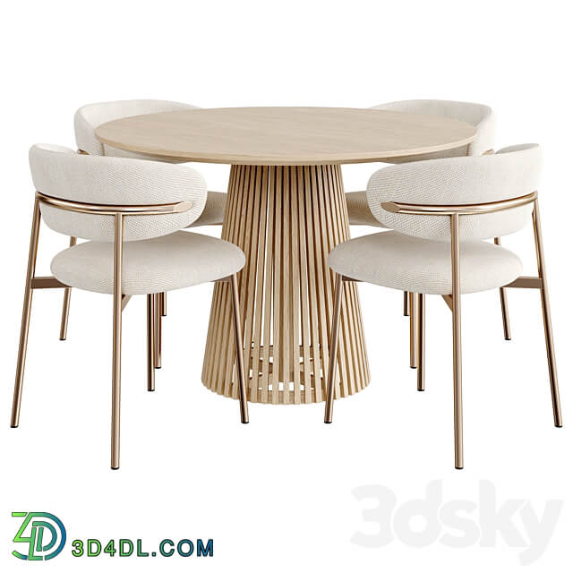 Dinning Set 75 Table Chair 3D Models