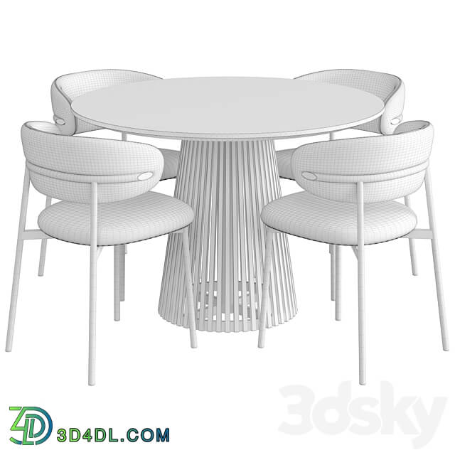 Dinning Set 75 Table Chair 3D Models