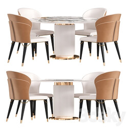 Modern Dining Chair Povison Table Chair 3D Models 