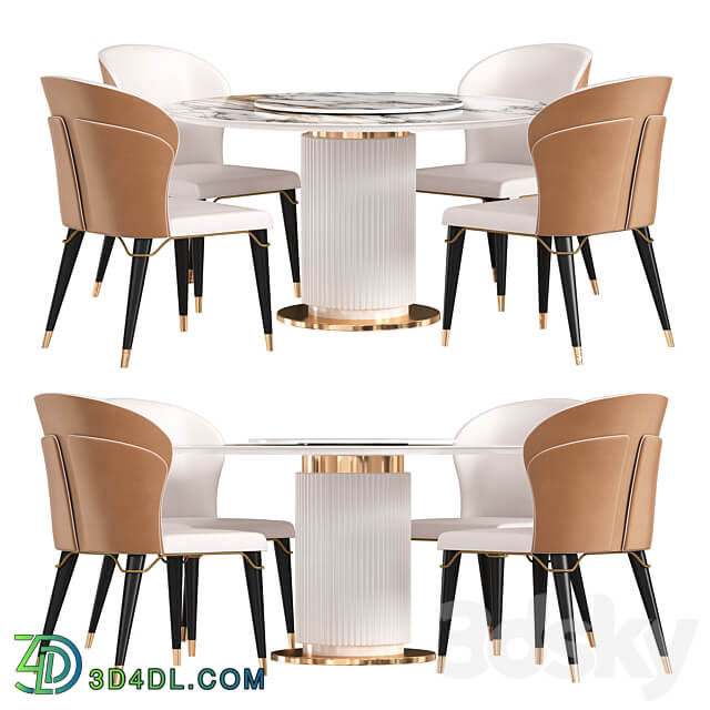 Modern Dining Chair Povison Table Chair 3D Models