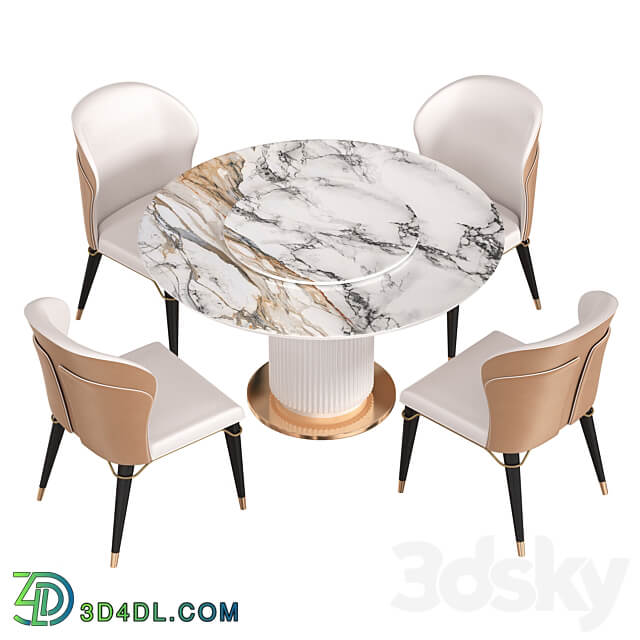 Modern Dining Chair Povison Table Chair 3D Models