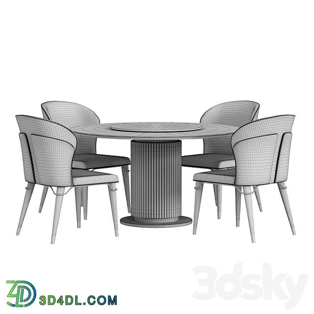 Modern Dining Chair Povison Table Chair 3D Models