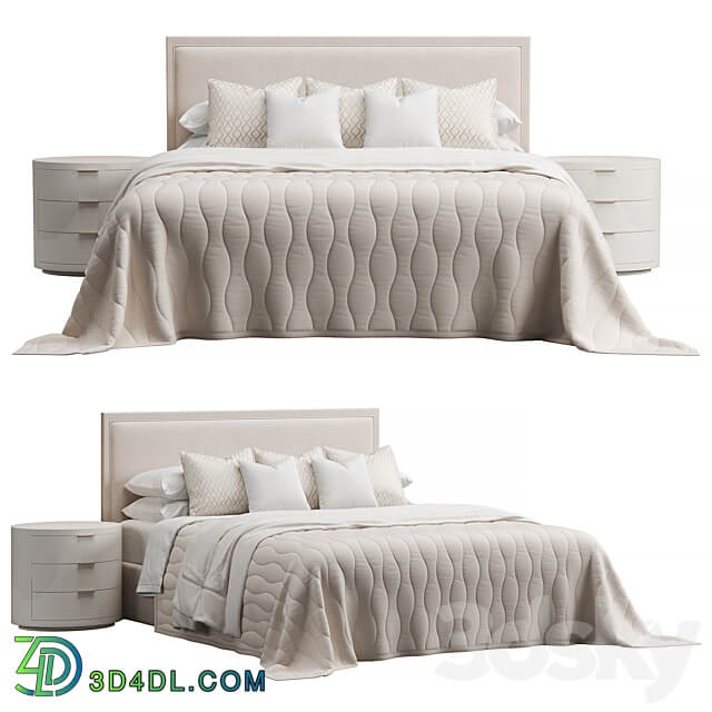 Rectangular Headboard Bed by FISCHER FURNITURE Bed 3D Models