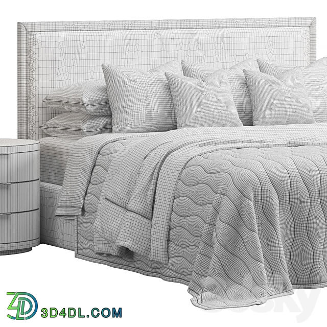 Rectangular Headboard Bed by FISCHER FURNITURE Bed 3D Models