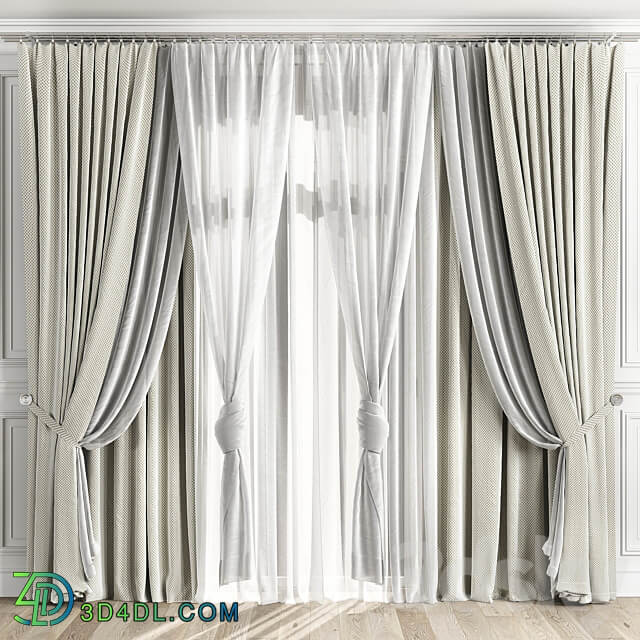 Curtains with window 510C 3D Models