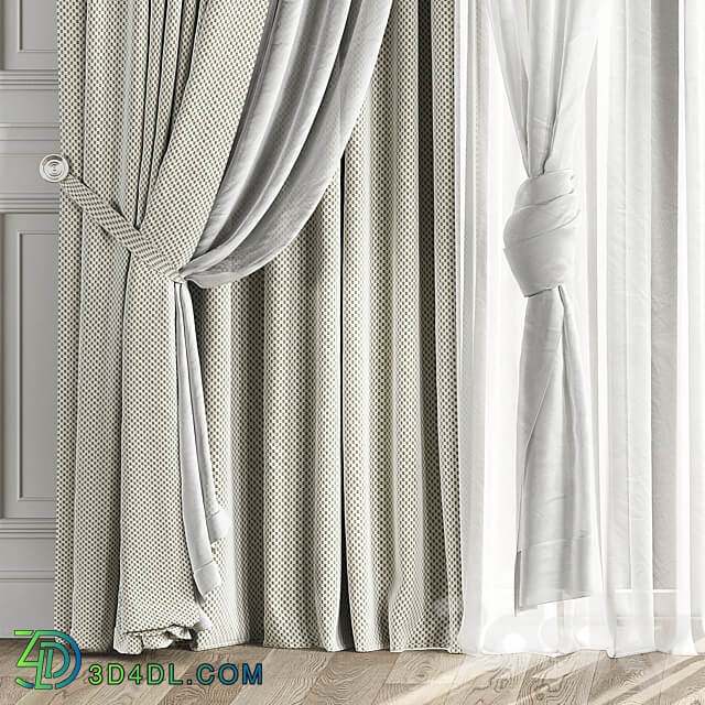 Curtains with window 510C 3D Models