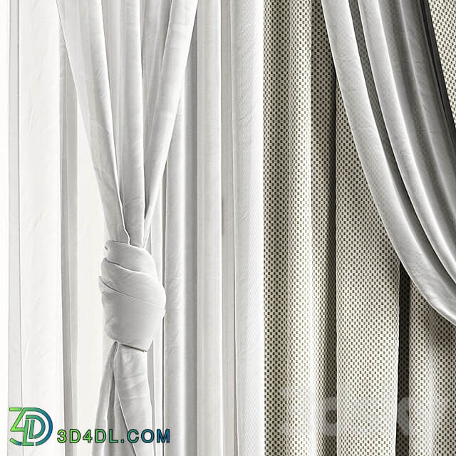 Curtains with window 510C 3D Models