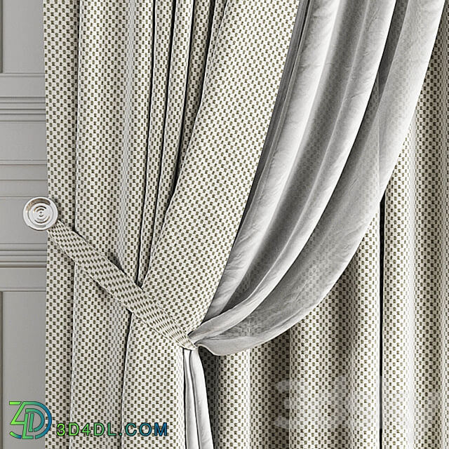 Curtains with window 510C 3D Models