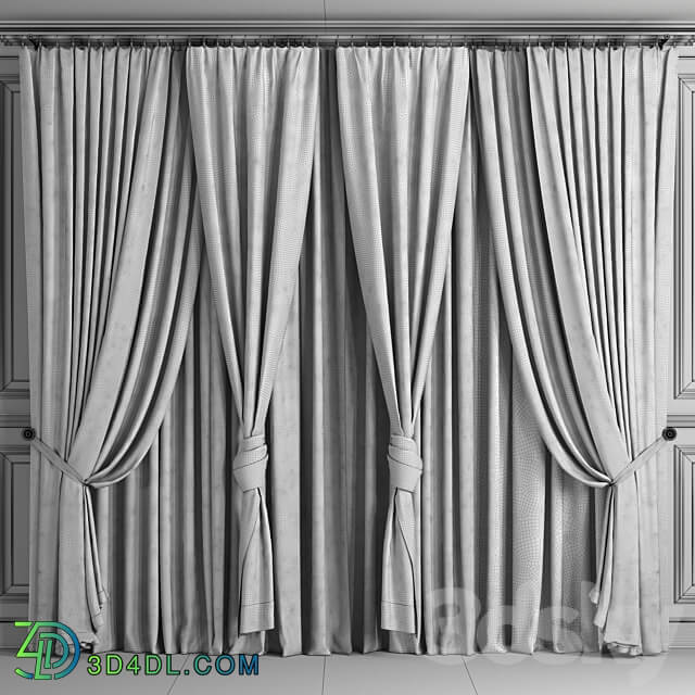 Curtains with window 510C 3D Models