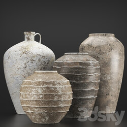 Rustic concrete vase vol3 3D Models 