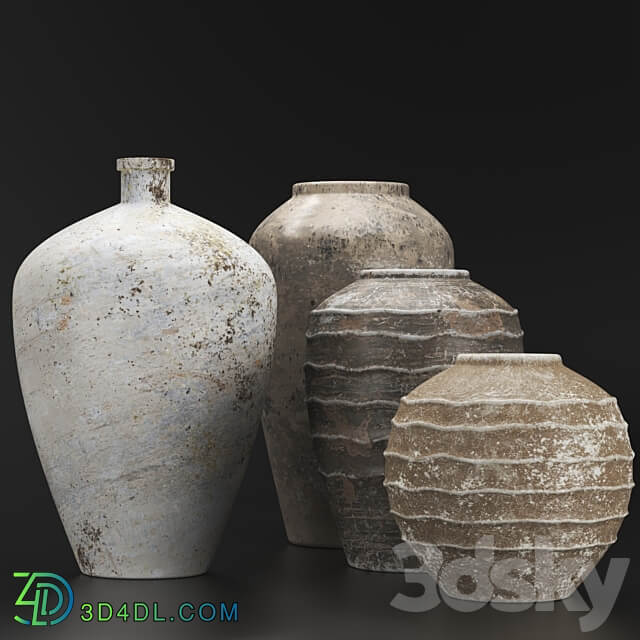 Rustic concrete vase vol3 3D Models