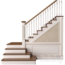 Stair in a classic style.Classic Modern interior Stair 3D Models 