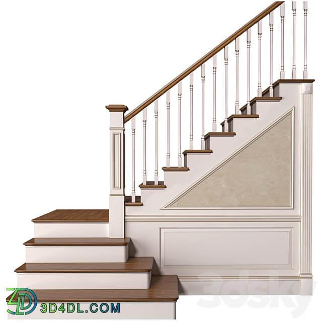 Stair in a classic style.Classic Modern interior Stair 3D Models