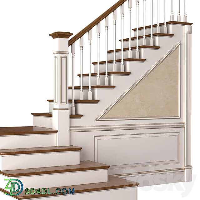 Stair in a classic style.Classic Modern interior Stair 3D Models