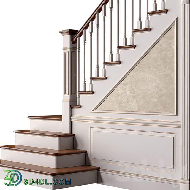 Stair in a classic style.Classic Modern interior Stair 3D Models