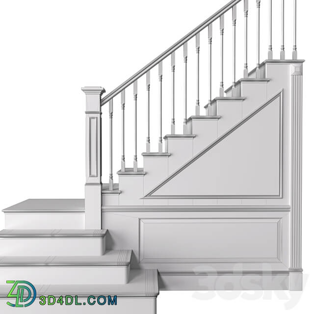 Stair in a classic style.Classic Modern interior Stair 3D Models