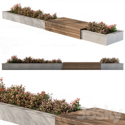 Urban Bench with Flowers Set 40 3D Models 